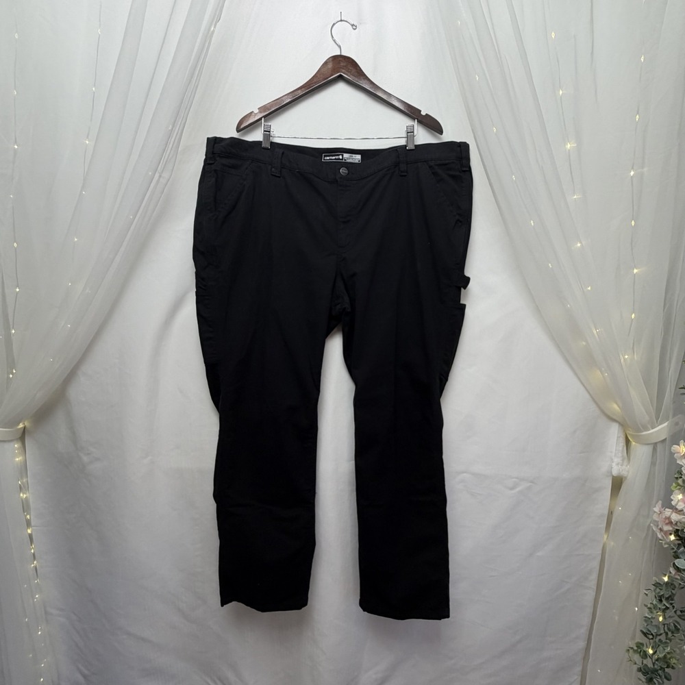 Carhartt Canvas Work Pants Womens 24W Black‎ BN2080W Rugged Flex Loose Fit